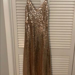 Sequin gold/rose gold dress with spaghetti straps